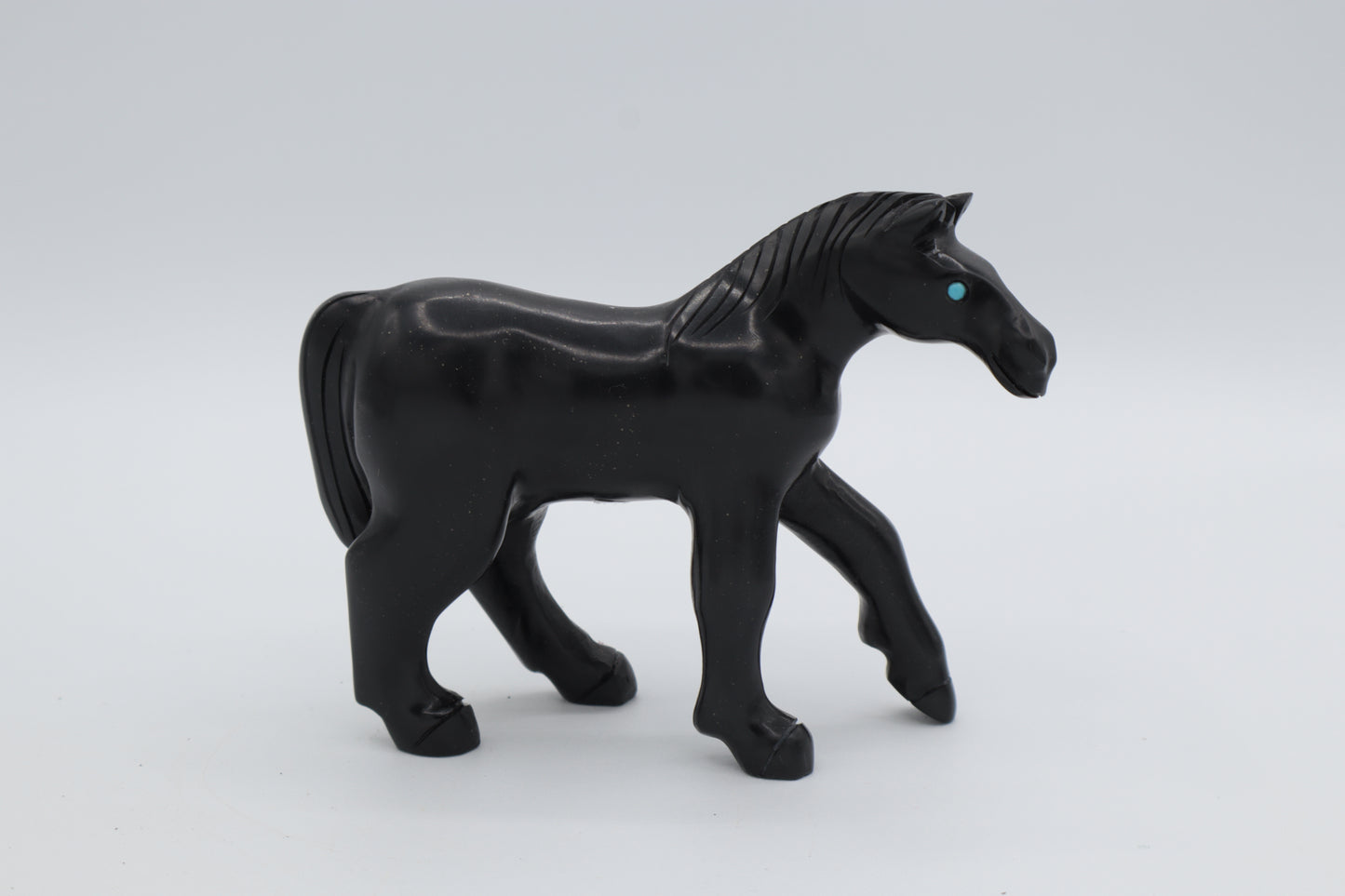 Black Onyx Horse Carving