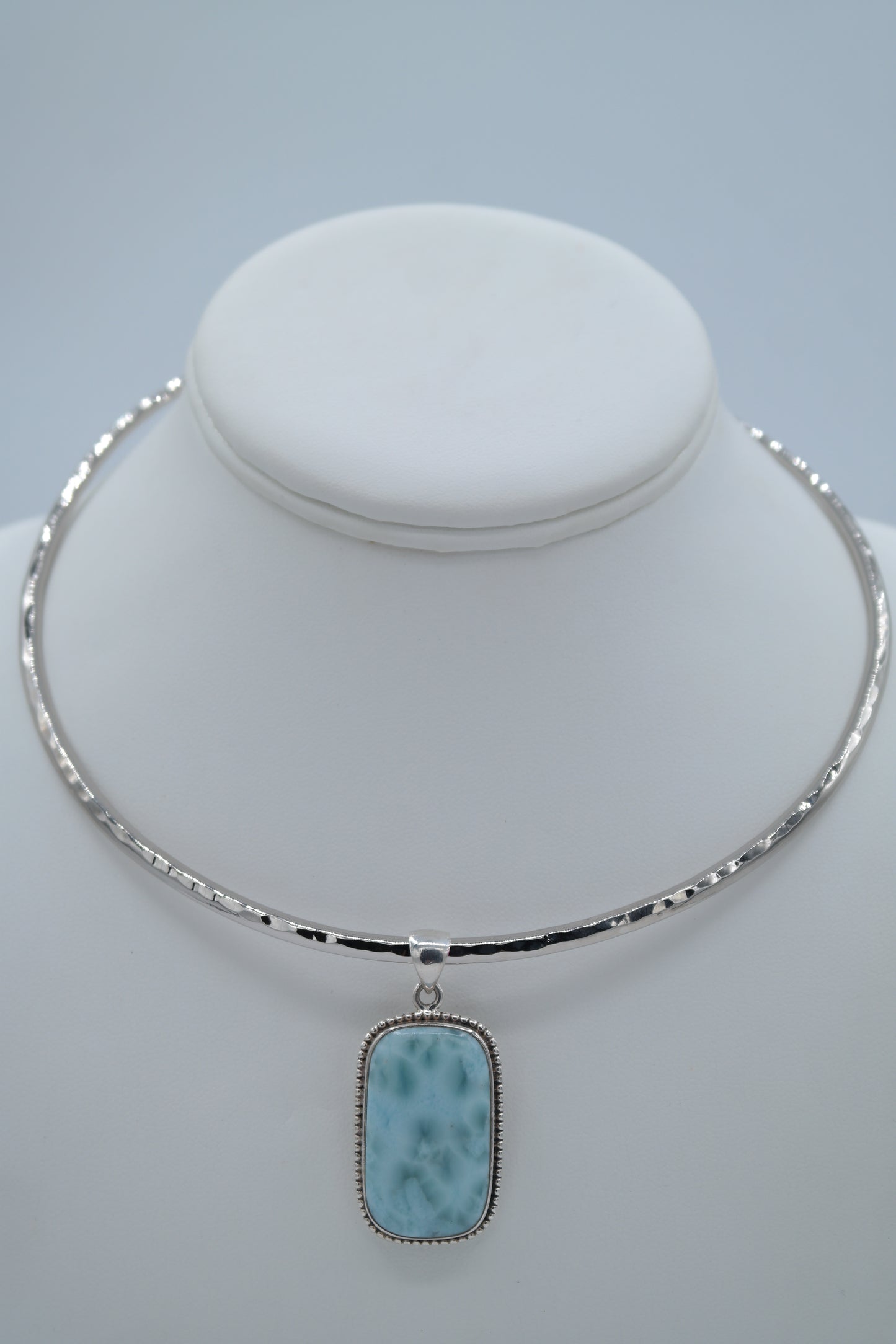 Larimar Pendant with Sterling Silver