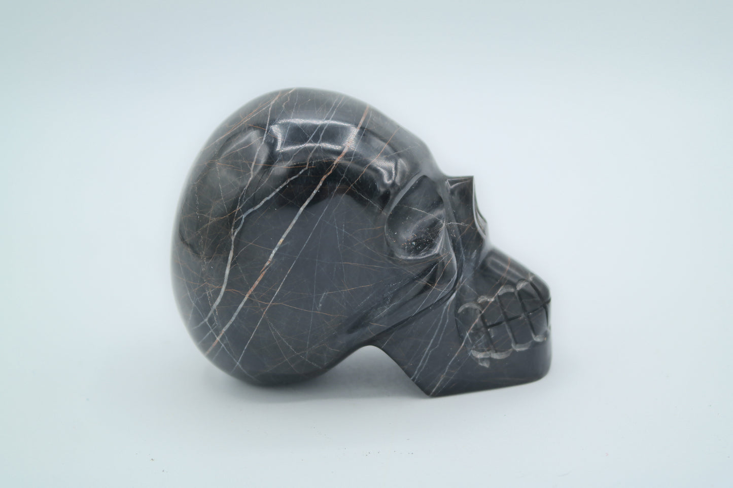 Black and Brown Jasper Skull Carving