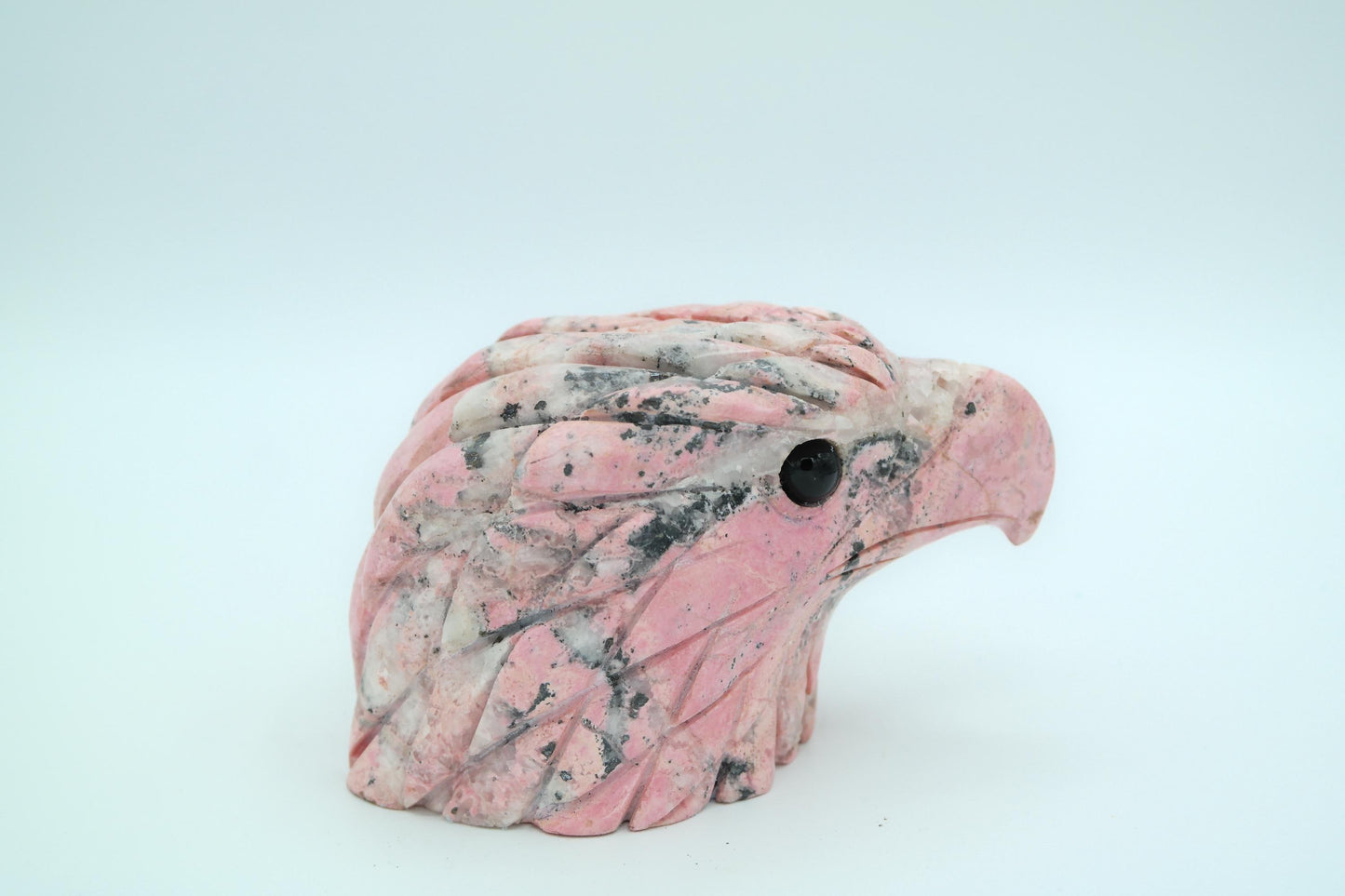 Rhodonite Eagle Head Carving