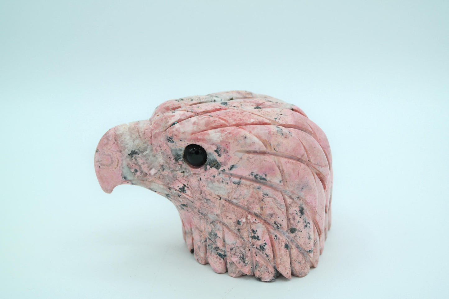 Rhodonite Eagle Head Carving