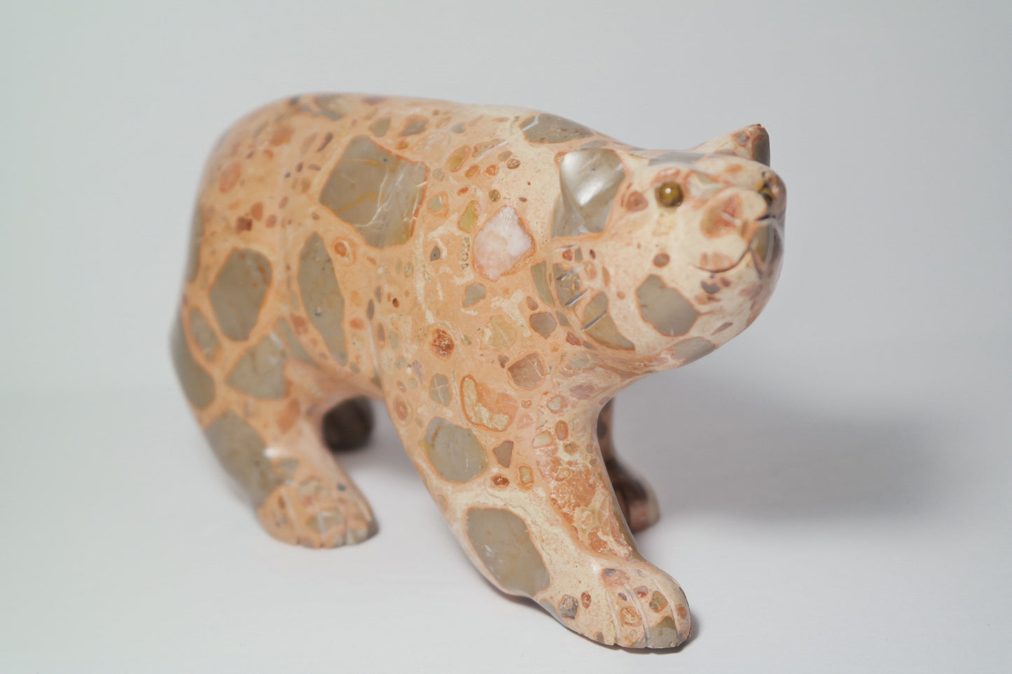 Leopard Jasper Bear Carving