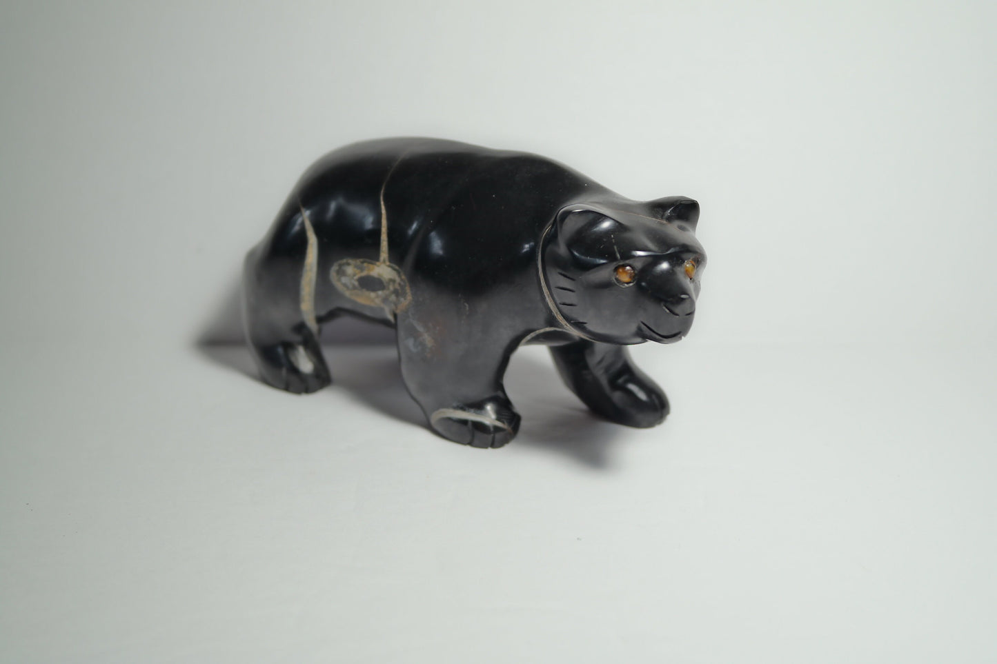 Septarian Bear Carving with natural Quartz Matrix