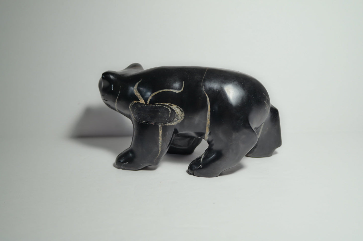 Septarian Bear Carving with natural Quartz Matrix