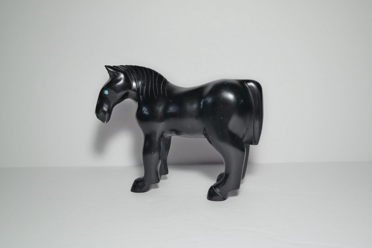 Black Onyx Horse Carving