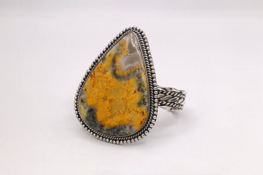 Bumblebee Jasper Sterling Silver Cuff Bracelet
