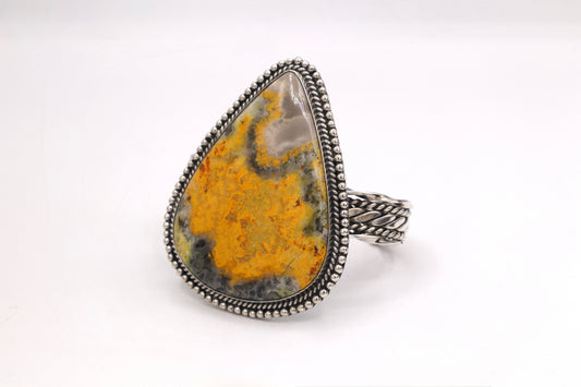 Bumblebee Jasper Sterling Silver Cuff Bracelet