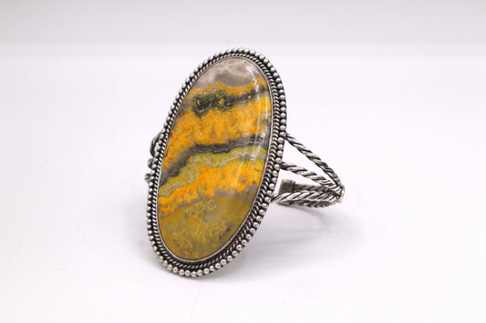 Bumblebee Jasper Sterling Silver Cuff Bracelet