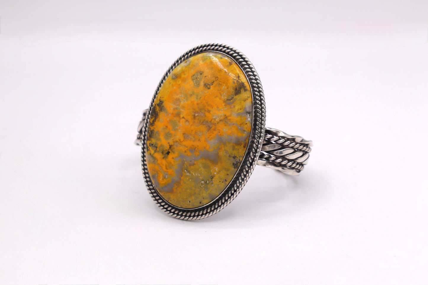 Bumblebee Jasper Sterling Silver Cuff Bracelet