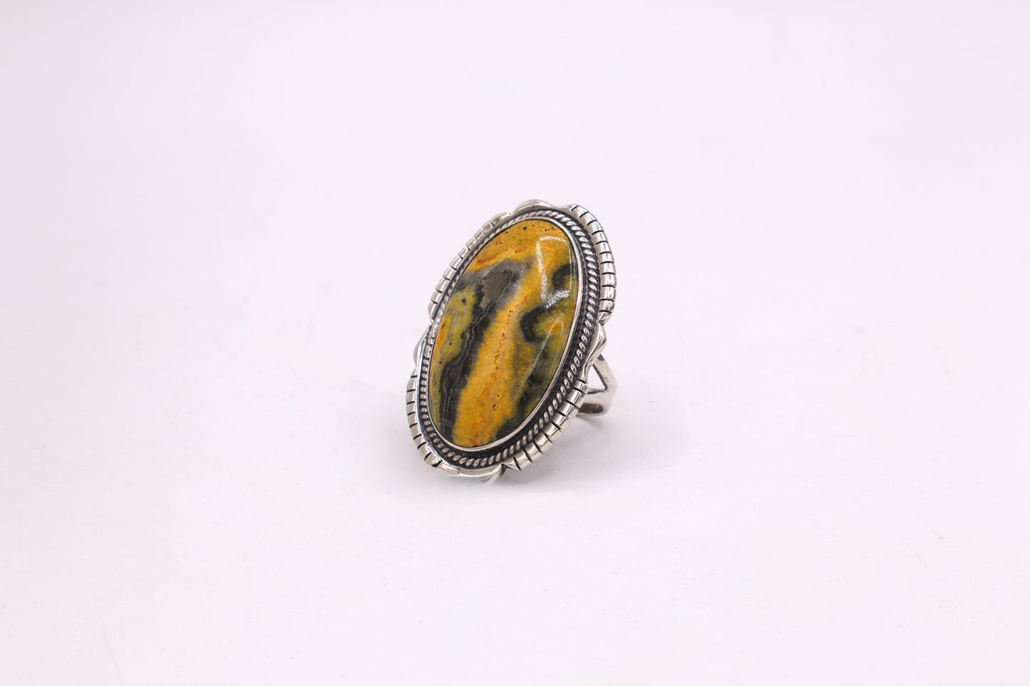 Bumblebee Jasper Sterling Silver Ring