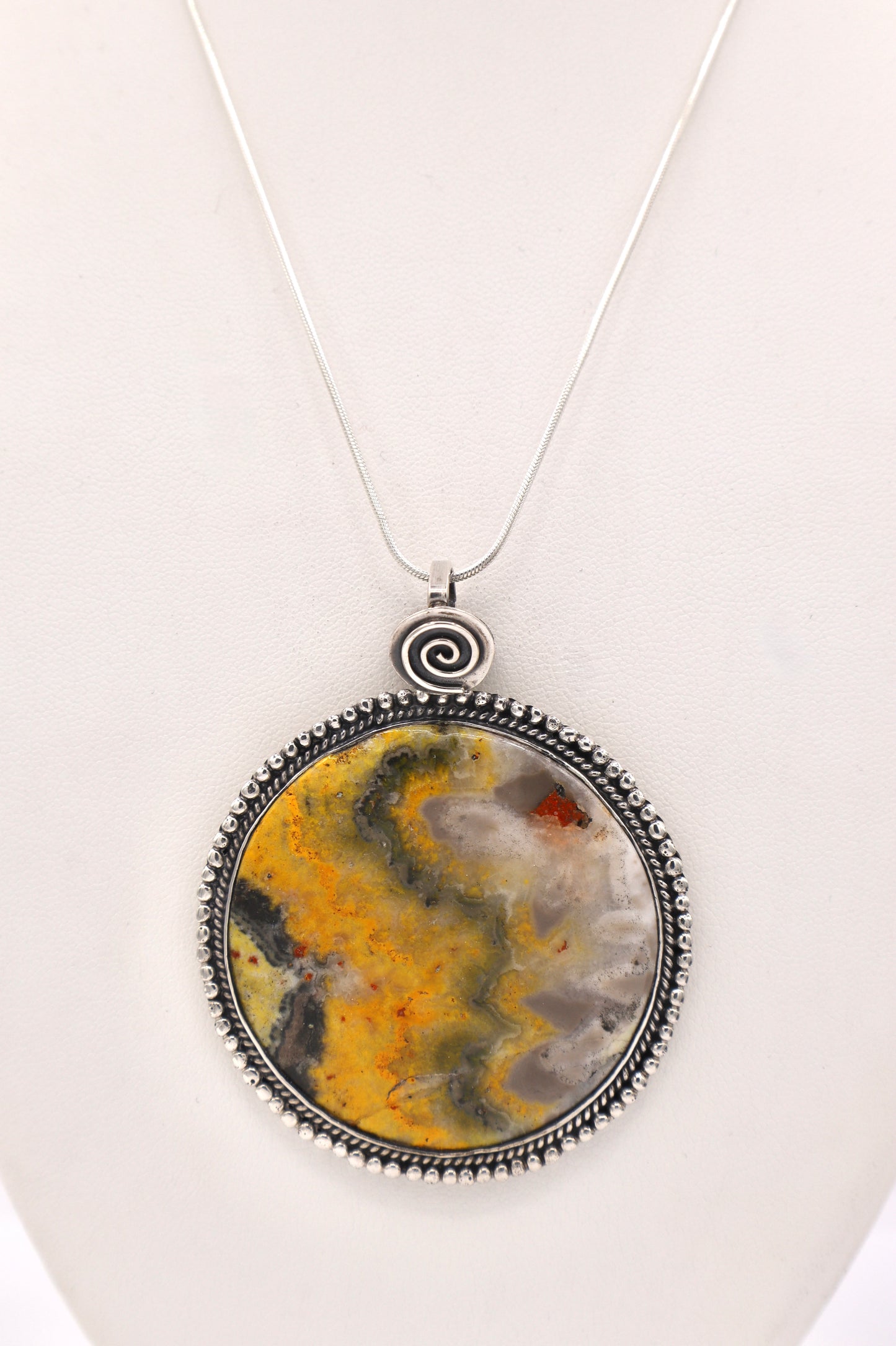 Bumblebee Jasper Sterling Silver Pendant