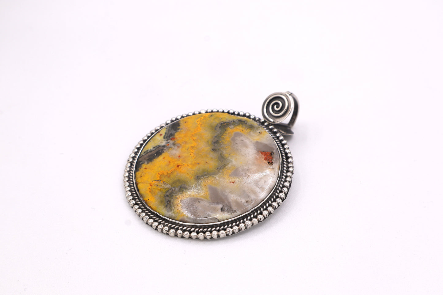 Bumblebee Jasper Sterling Silver Pendant