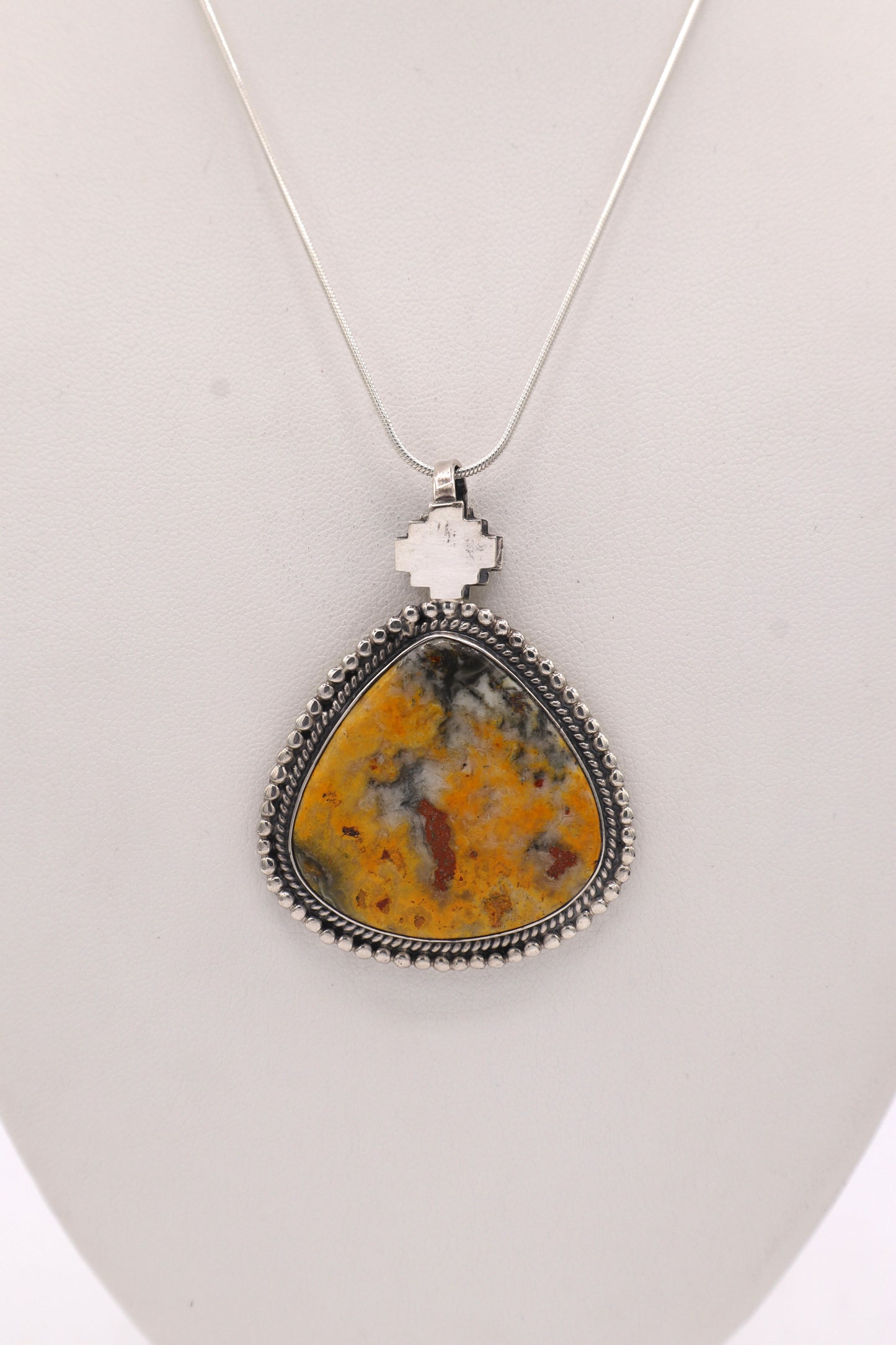 Bumblebee Jasper Sterling Silver Pendant