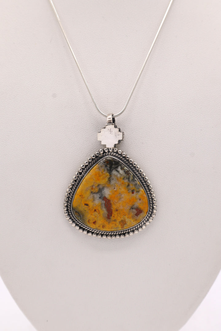 Bumblebee Jasper Sterling Silver Pendant