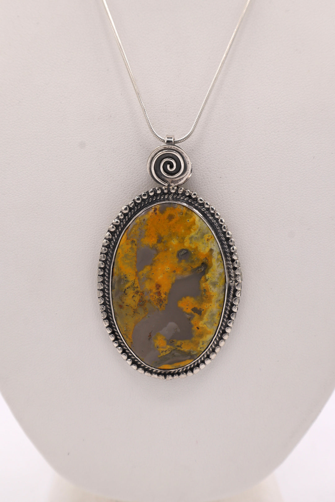 Bumblebee Jasper Sterling Silver Pendant