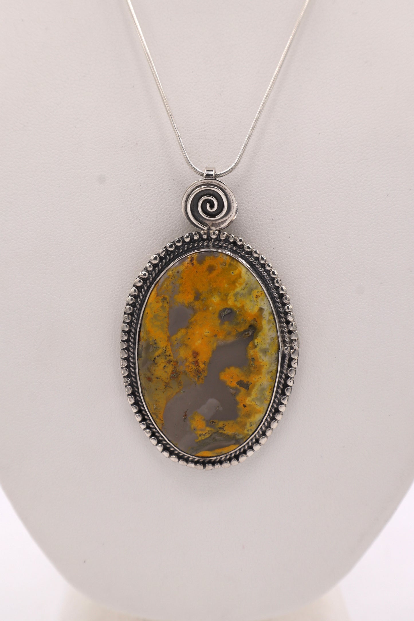 Bumblebee Jasper Sterling Silver Pendant