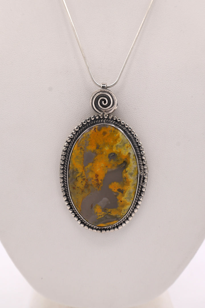 Bumblebee Jasper Sterling Silver Pendant