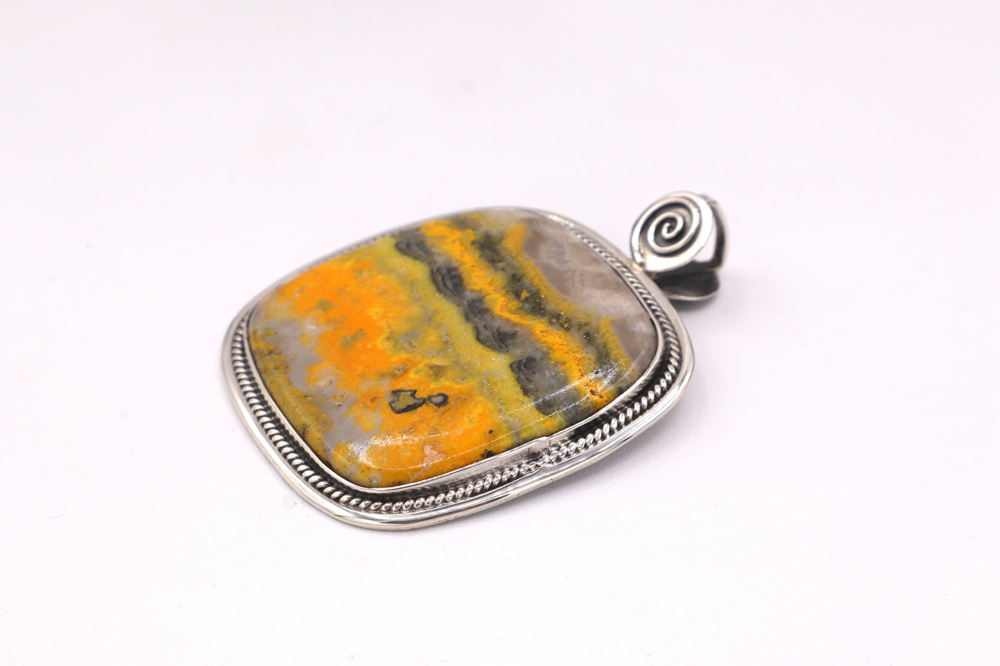 Bumblebee Jasper Sterling Silver Pendant