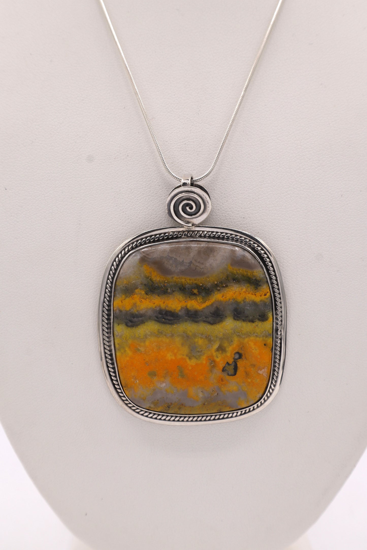 Bumblebee Jasper Sterling Silver Pendant