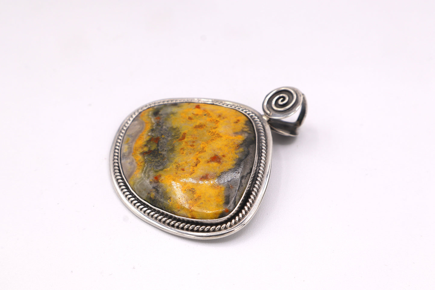 Bumblebee Jasper Sterling Silver Pendant
