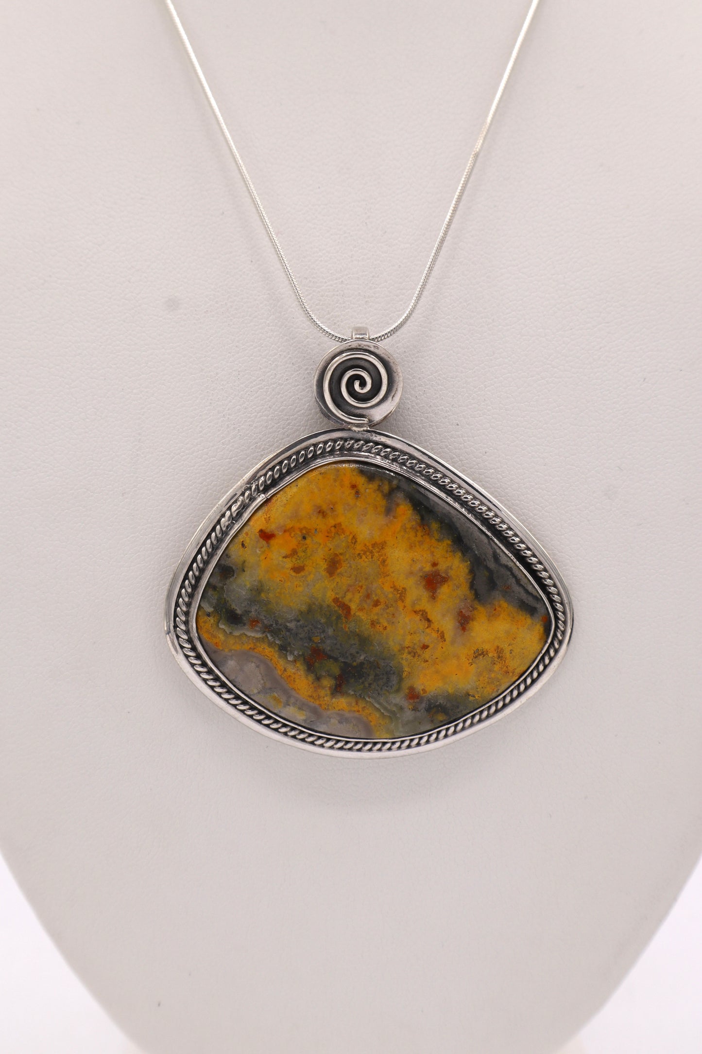 Bumblebee Jasper Sterling Silver Pendant