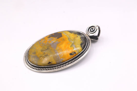 Bumblebee Jasper Sterling Silver Pendant
