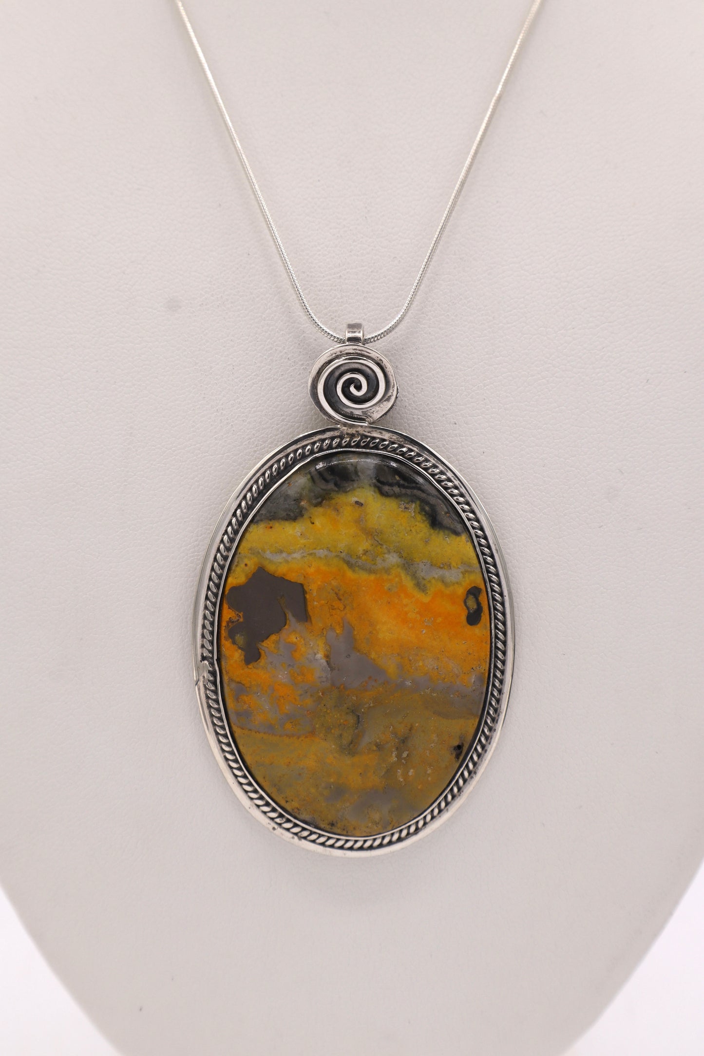 Bumblebee Jasper Sterling Silver Pendant