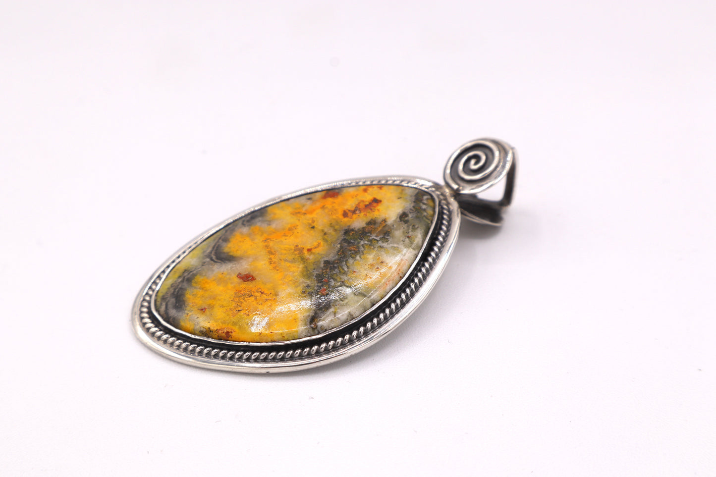 Bumblebee Jasper Sterling Silver Pendant