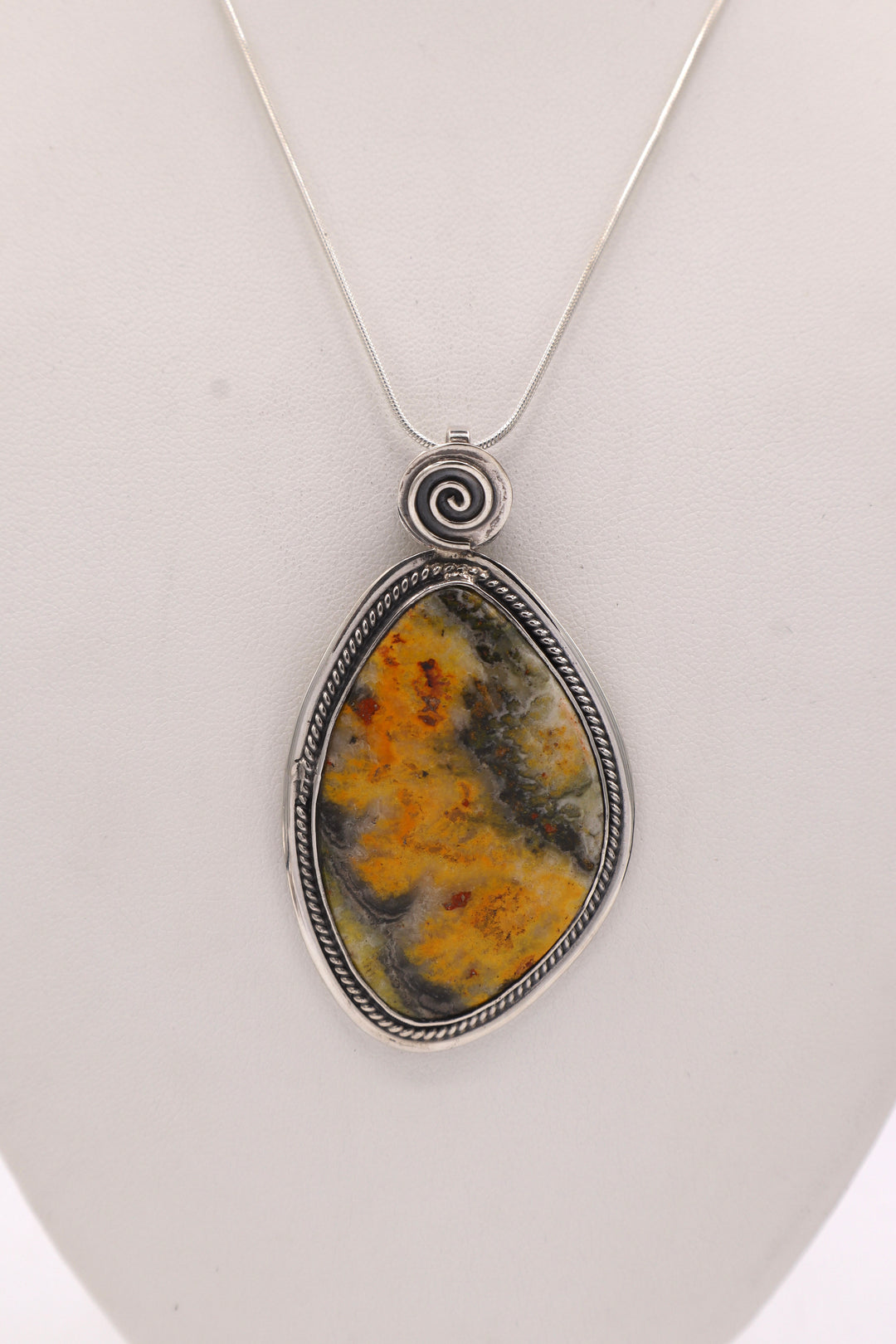 Bumblebee Jasper Sterling Silver Pendant