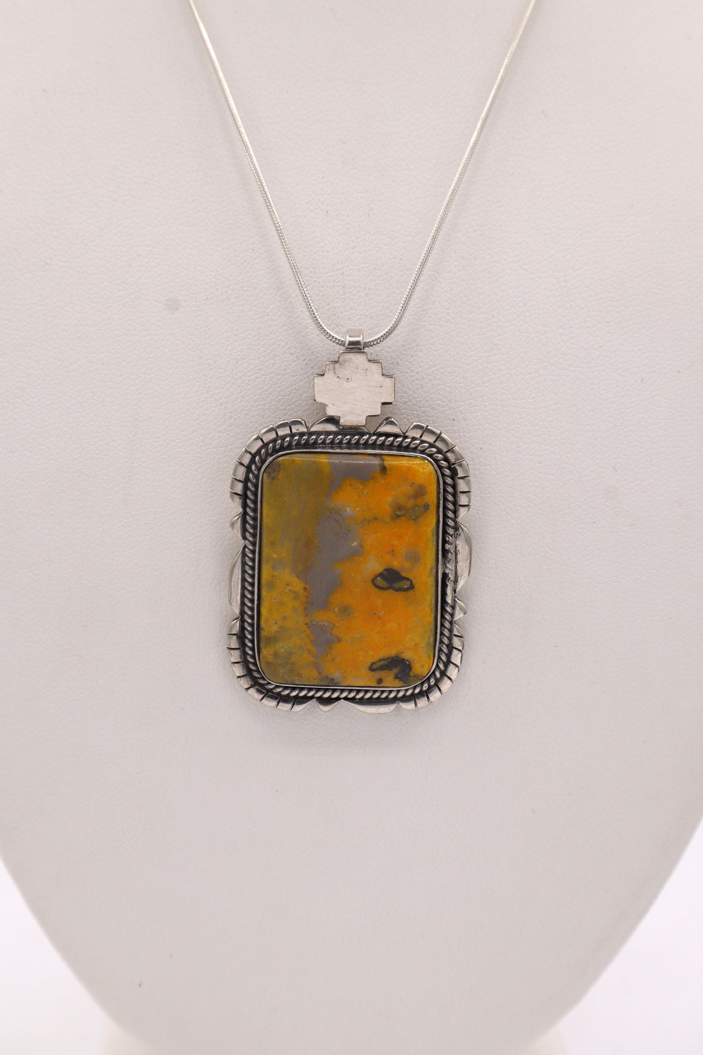 Bumblebee Jasper Sterling Silver Pendant