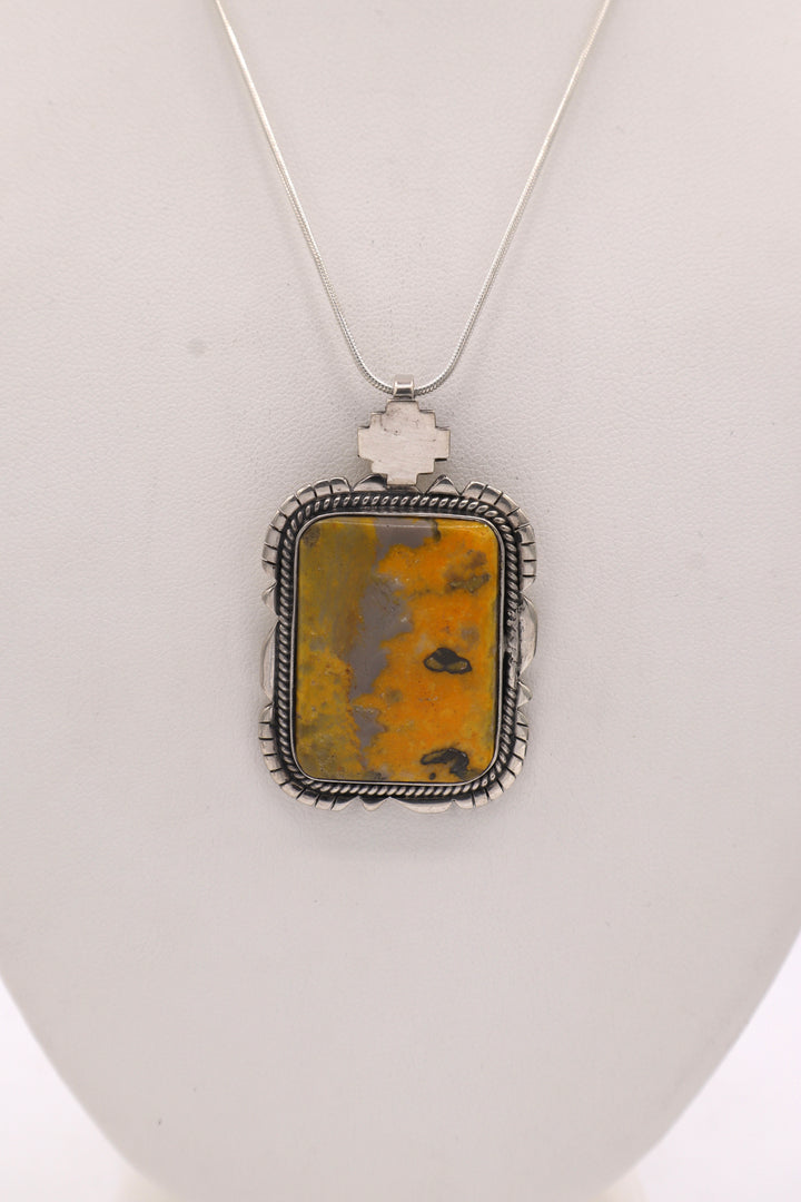 Bumblebee Jasper Sterling Silver Pendant