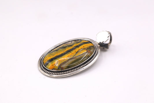 Bumblebee Jasper Sterling Silver Pendant