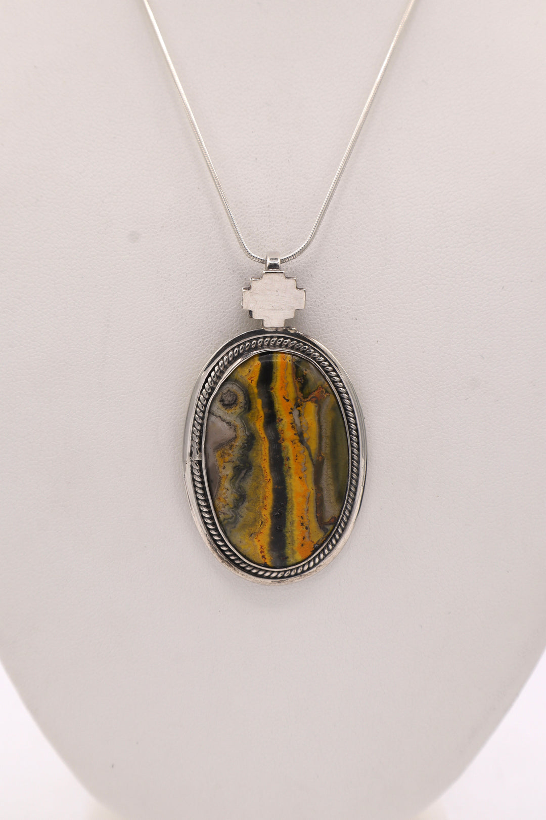 Bumblebee Jasper Sterling Silver Pendant