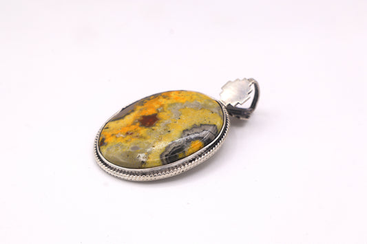 Bumblebee Jasper Sterling Silver Pendant