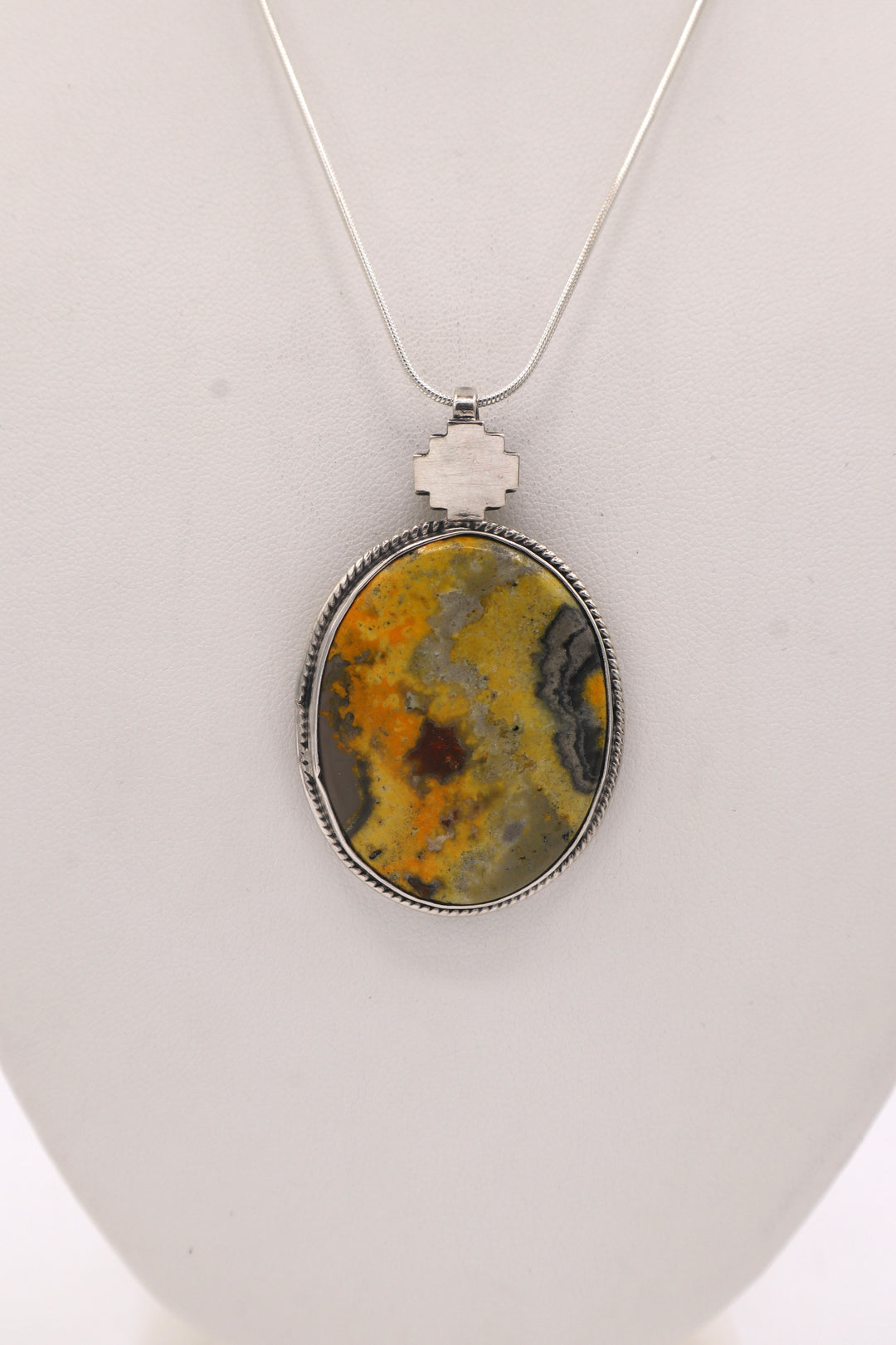 Bumblebee Jasper Sterling Silver Pendant