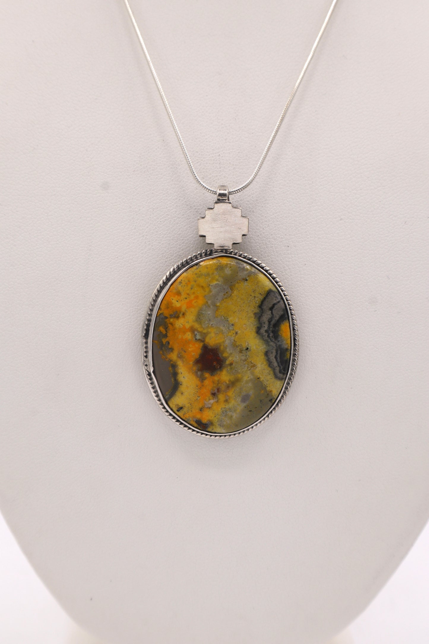 Bumblebee Jasper Sterling Silver Pendant
