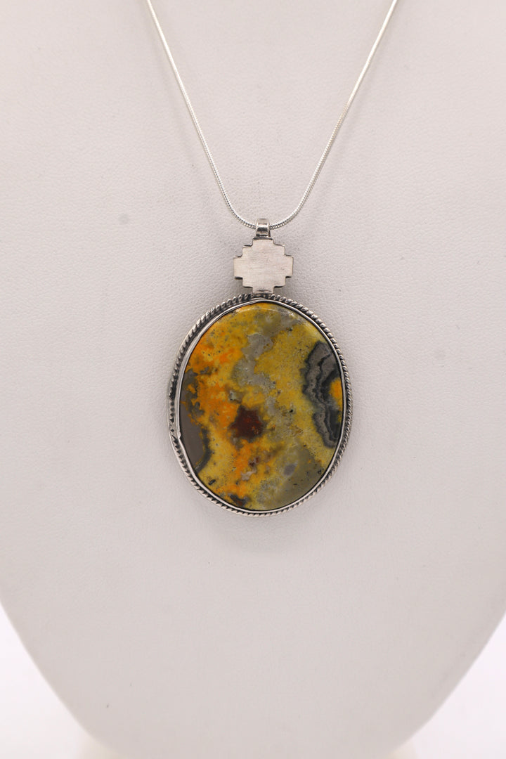 Bumblebee Jasper Sterling Silver Pendant