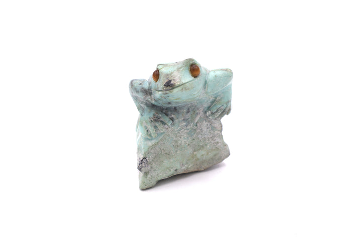 Turquoise Frog Carving on Rock