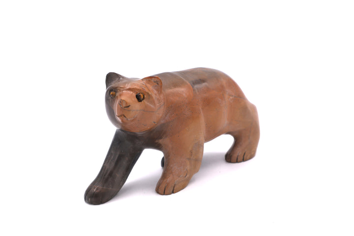 Brown &amp; Black Jasper Bear Carving