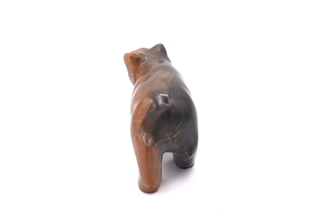 Brown &amp; Black Jasper Bear Carving