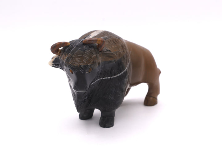 Brown &amp; Black Jasper Bison Carving