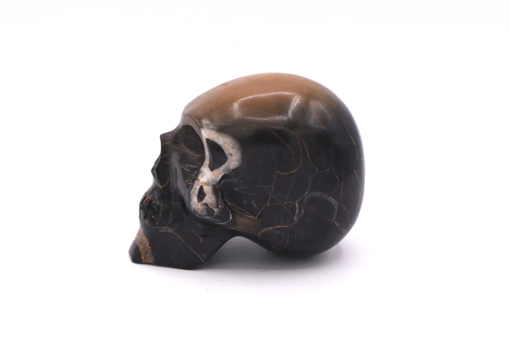 Black &amp; Brown Jasper Skull Carving