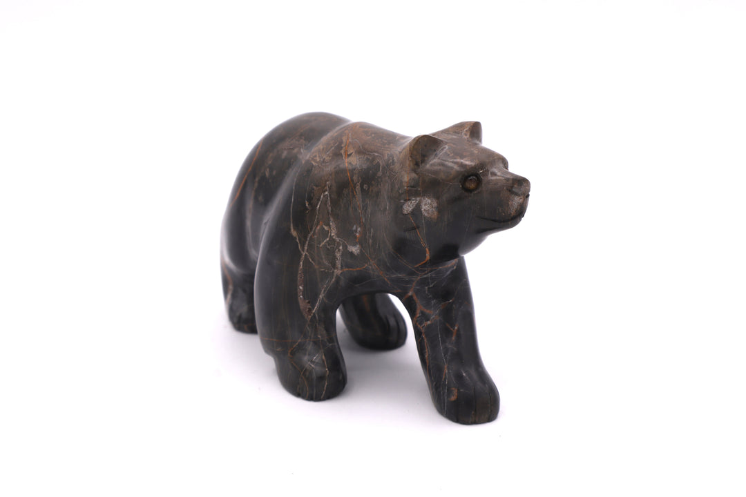 Brown &amp; Black Jasper Bear Carving