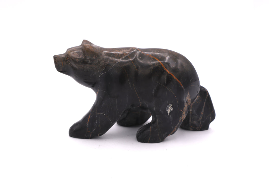 Brown &amp; Black Jasper Bear Carving