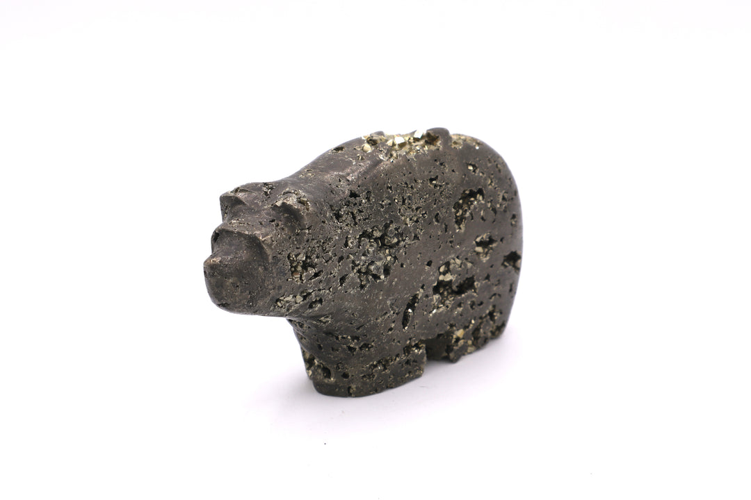 Pyrite Bear Carving