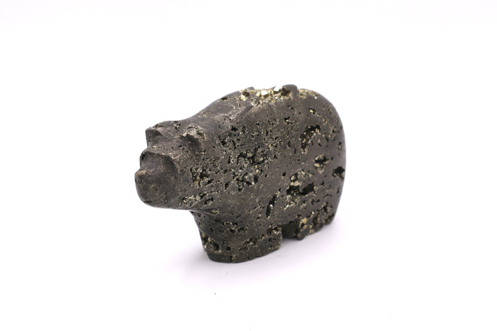 Pyrite Bear Carving
