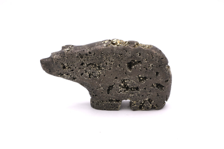 Pyrite Bear Carving
