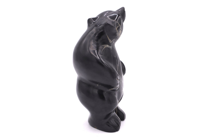 Septarian Standing Bear Carving with Black Onyx Eyes