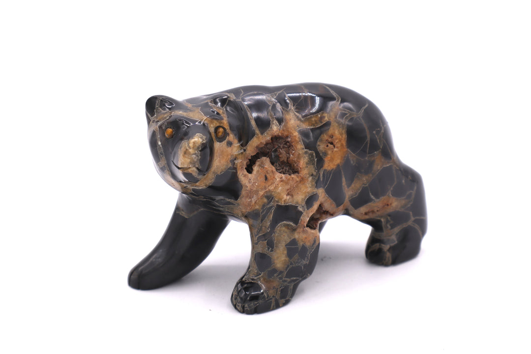 Septarian Bear Carving