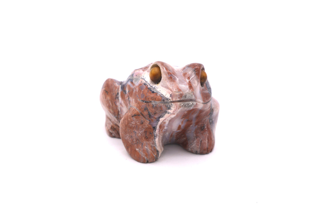 Pink Andean Opal Frog Carving